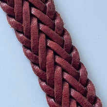 Load image into Gallery viewer, Vintage Burgundy Leather Plait Woven 1990s Belt