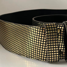 Load image into Gallery viewer, Vintage Gold & Black 1980s Belt