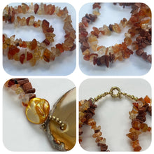 Load image into Gallery viewer, Vintage Amber Crystal Gemstone Statement Necklace