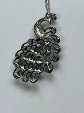 Load image into Gallery viewer, Vintage Peacock Sterling Silver Chain Necklace Early 1980s
