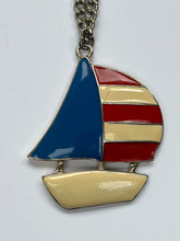 Load image into Gallery viewer, Vintage Sailing Enamel & Chain Necklace Early 1980s - Yacht, Sailboat, Ship, Nautical