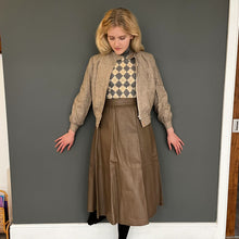 Load image into Gallery viewer, Vintage 80s Small Natural Wool Pinstripe Bomber Jacket
