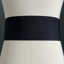 Load image into Gallery viewer, Vintage 80s Gold Heart Buckle Black Elasticated Belt