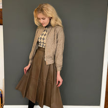 Load image into Gallery viewer, Vintage 80s Small Natural Wool Pinstripe Bomber Jacket