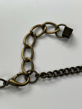 Load image into Gallery viewer, Vintage Y2K Pam Miran for Anthropologie Gold & Blue Glass Statement Necklace