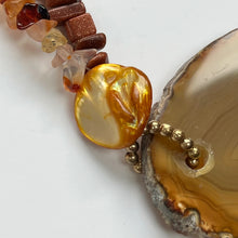 Load image into Gallery viewer, Vintage Amber Crystal Gemstone Statement Necklace