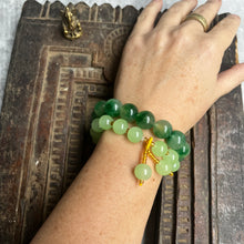 Load image into Gallery viewer, Pair of natural crystal gemstone stacking bracelets - Jade