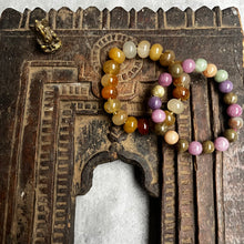 Load image into Gallery viewer, Pair of natural crystal gemstone stacking bracelets - Agate & Lavender & Green Jade