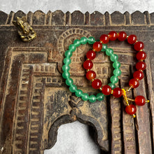 Load image into Gallery viewer, Pair of natural crystal gemstone stacking bracelets - Jade & Orange Agate