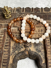 Load image into Gallery viewer, Pair of crystal stacking bracelets - Rose quartz & Smoky quartz