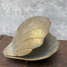 Load image into Gallery viewer, Vintage Distressed Scallop Shell Brass Succulents Planter Plant Pot
