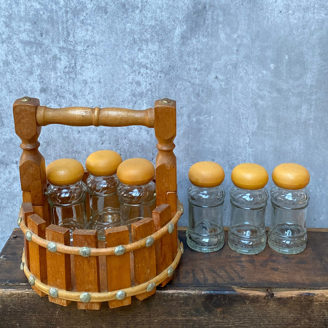 Vintage Table Top Spice Jar Rack/Organiser