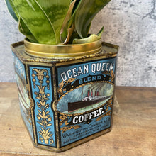 Load image into Gallery viewer, Vintage American Coffee Tin Planter Plant Pot
