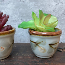 Load image into Gallery viewer, Trio of Vintage Mini Ceramic Mid Century Plant Pots Planters for Succulents or Cactus
