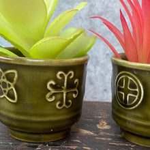 Load image into Gallery viewer, Pair Vintage Mini Ceramic Mid Century Plant Pots Planters for Succulents or Cactus
