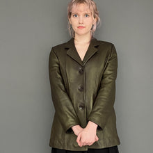 Load image into Gallery viewer, Vintage 90s Gold Bronze Real Leather Blazer Jacket
