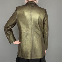 Load image into Gallery viewer, Vintage 90s Gold Bronze Real Leather Blazer Jacket
