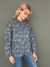 Load image into Gallery viewer, Vintage 80s Blue Light Quilted Zip Up Jacket Top Blazer
