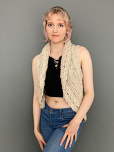 Load image into Gallery viewer, Vintage 90s Nude Beige Knitted Bolero Waistcoat Top
