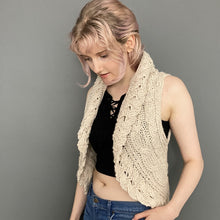 Load image into Gallery viewer, Vintage 90s Nude Beige Knitted Bolero Waistcoat Top
