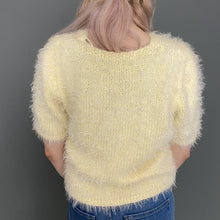 Load image into Gallery viewer, Vintage 80s Ultra Soft &amp; Fluffy Pale Yellow Short Sleeve Jumper Top
