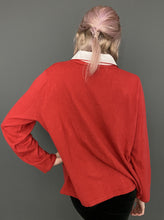 Load image into Gallery viewer, Vintage Early 80s Red &amp; White Jumper Blouse Top
