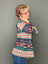 Load image into Gallery viewer, Vintage Late 80s Silky Aztec Print Button Blazer Jacket Blouse Top
