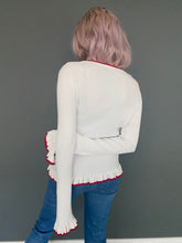 Load image into Gallery viewer, Vintage 90s Jane Norman White Ribbed Long Sleeve Jumper
