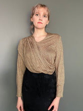 Load image into Gallery viewer, Vintage 80s Reptile Print Wrap Front Blouse Top
