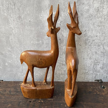 Load image into Gallery viewer, Pair of Vintage Retro African Wooden Antelope, Deer, Gazelle Figurines
