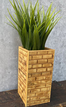 Load image into Gallery viewer, Vintage Bamboo Style Wooden Vase - Tiki Boho Style
