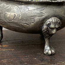 Load image into Gallery viewer, Vintage Mini Pewter 3 footed Lion Head Plant Pot Planter for Succulents or Cactus
