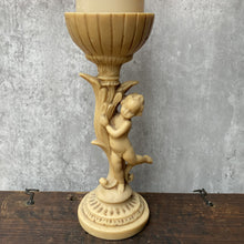 Load image into Gallery viewer, Vintage Cherub Putti Pillar Candle Stick
