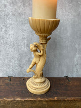 Load image into Gallery viewer, Vintage Cherub Putti Pillar Candle Stick
