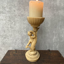 Load image into Gallery viewer, Vintage Cherub Putti Pillar Candle Stick
