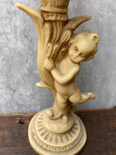 Load image into Gallery viewer, Vintage Cherub Putti Pillar Candle Stick
