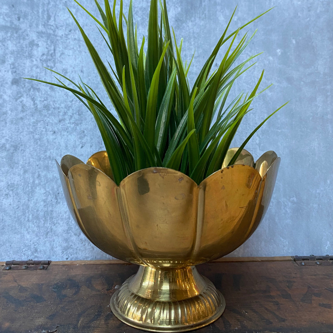 Vintage Brass Plant Pot Planter