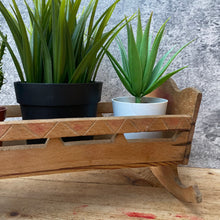 Load image into Gallery viewer, Vintage Handmade Wooden Rocking Crib Plant Pot Planter
