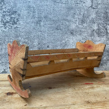 Load image into Gallery viewer, Vintage Handmade Wooden Rocking Crib Plant Pot Planter
