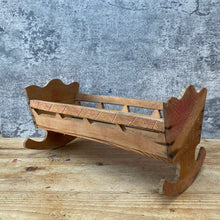 Load image into Gallery viewer, Vintage Handmade Wooden Rocking Crib Plant Pot Planter
