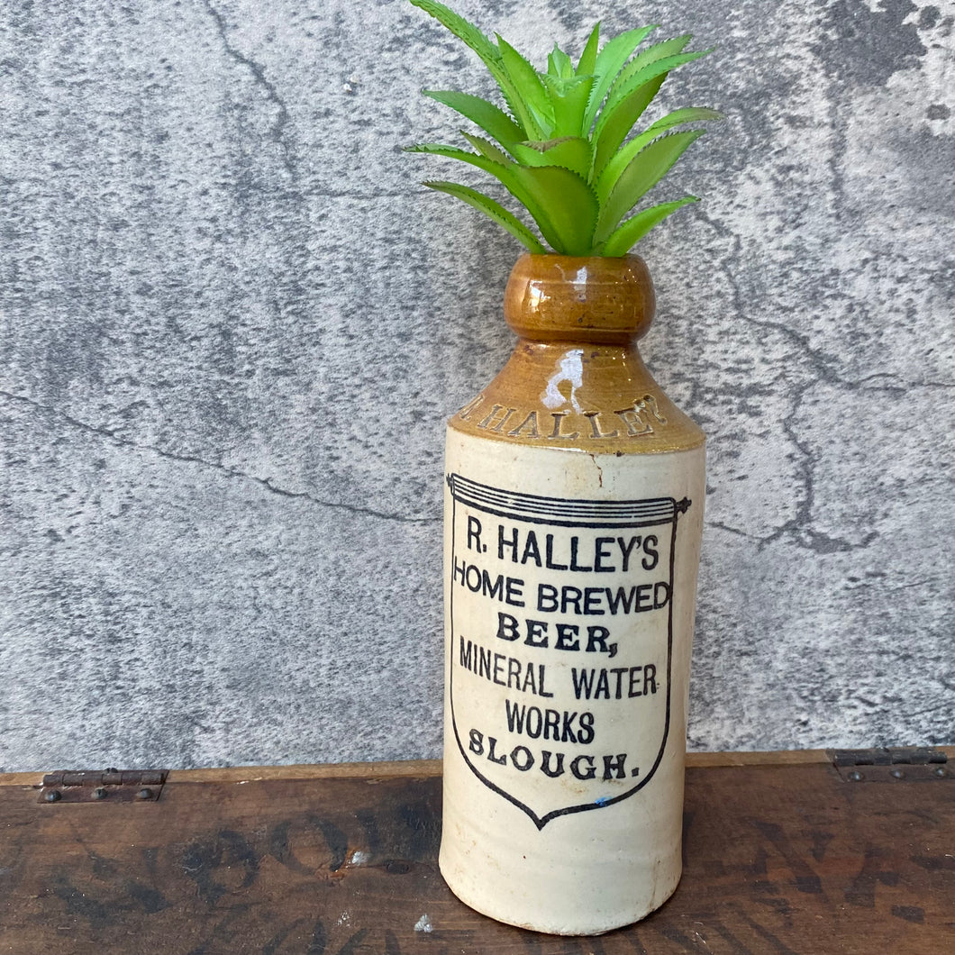 Vintage 1890s British Stone Ginger Beer Bottle Vase