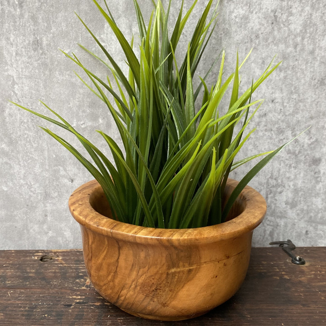 Vintage Plant Pot Planter Made of Walnut Wood