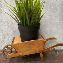 Load image into Gallery viewer, Vintage Wooden Wheelbarrow Plant Pot Planter Stand - 1980s
