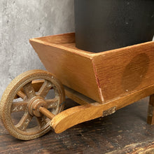 Load image into Gallery viewer, Vintage Wooden Wheelbarrow Plant Pot Planter Stand - 1980s
