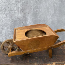 Load image into Gallery viewer, Vintage Wooden Wheelbarrow Plant Pot Planter Stand - 1980s
