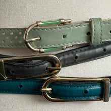 Load image into Gallery viewer, 3x Vintage Green 1980s Skinny Belts
