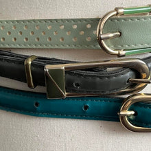 Load image into Gallery viewer, 3x Vintage Green 1980s Skinny Belts
