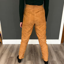 Load image into Gallery viewer, Women&#39;s Vintage Early 80s Orange Tan Tapered Leg Suede Trousers W28 L30
