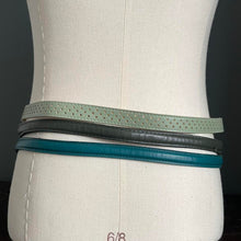 Load image into Gallery viewer, 3x Vintage Green 1980s Skinny Belts
