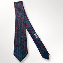 Load image into Gallery viewer, RARE Hermes Mens Silk Tie Vintage Chain Pattern Navy - 809 MA
